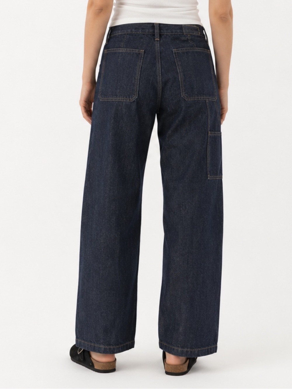 NWOT Women’s NSF Patchwork Utility Wide Leg Jeans - Size 29 - Indigo Rinse - Picture 4 of 15